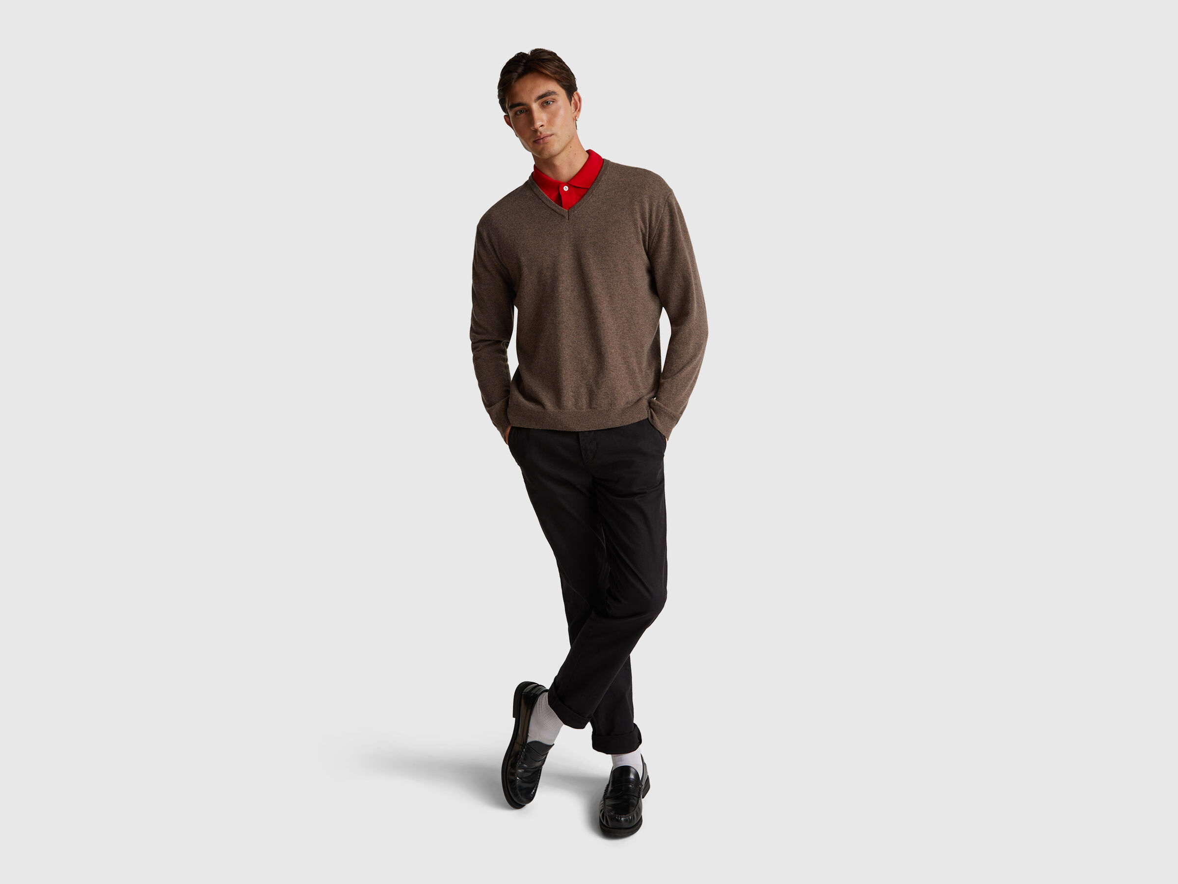 V NECK SWEATER L/S Men image number 3